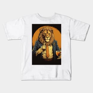 Funny Lion Beer Kids T-Shirt